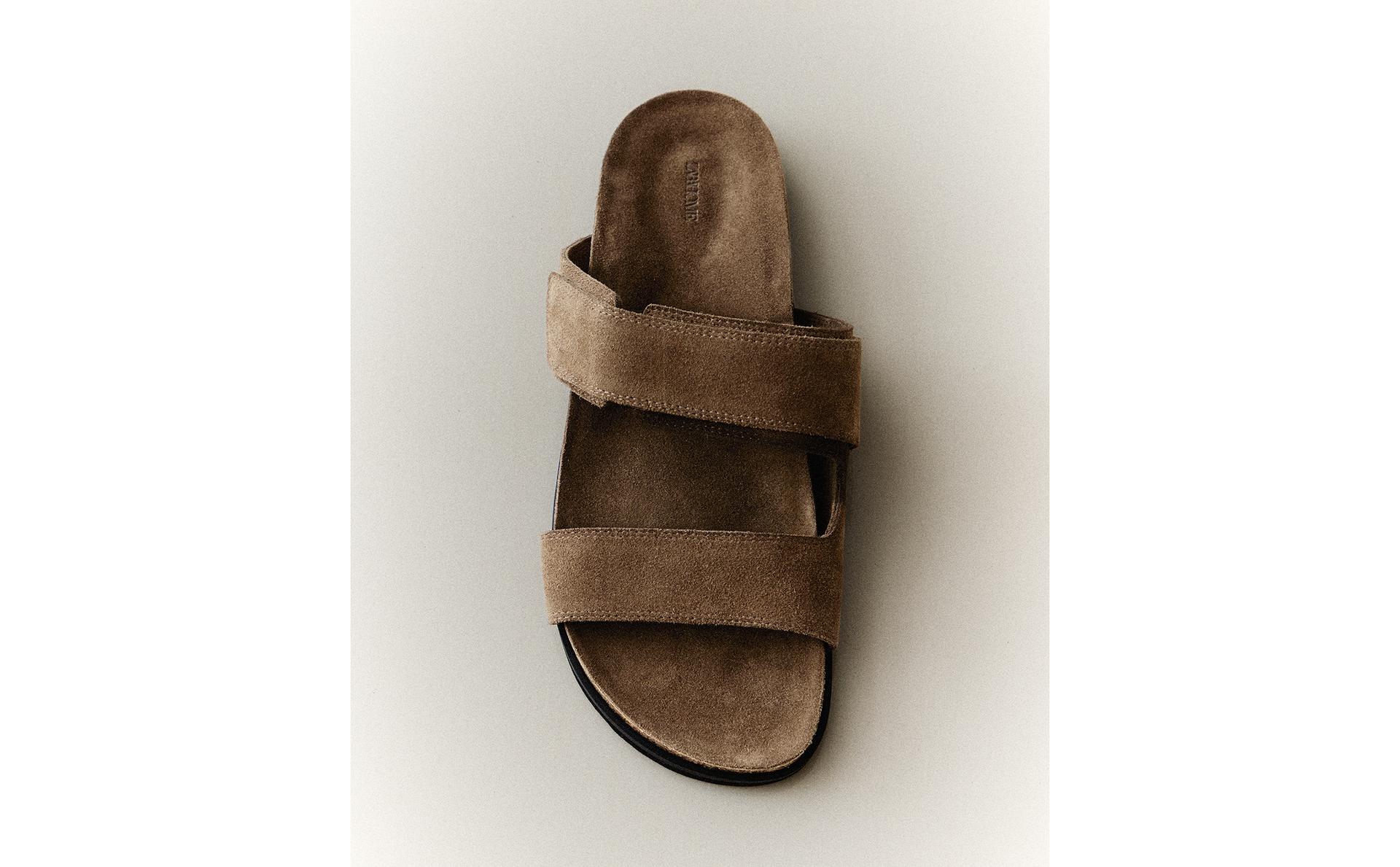 SPLIT LEATHER DOUBLE-STRAP SANDALS SPLIT LEATHER DOUBLE-STRAP SANDALS