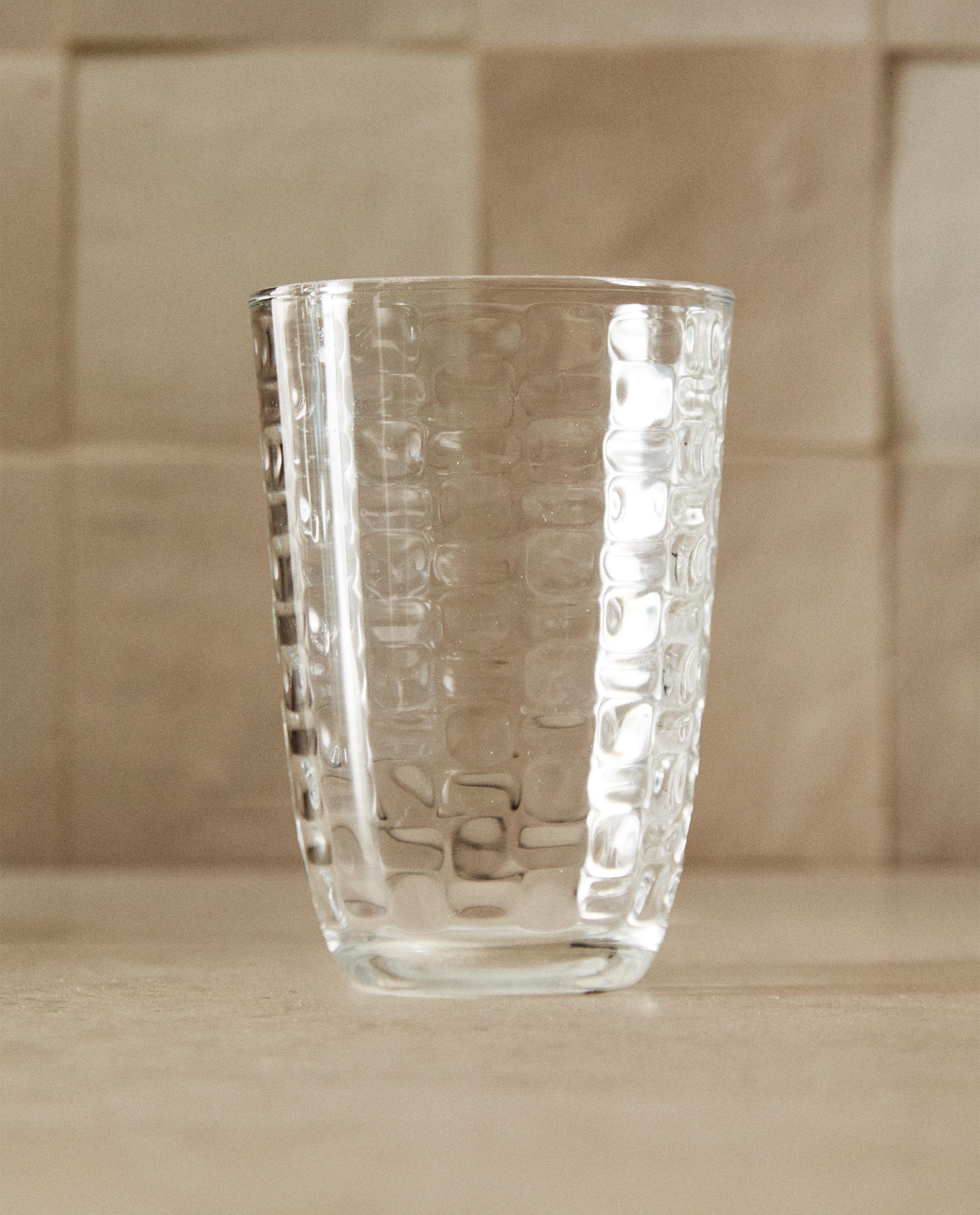 OK-[VASO REFRESCO VIDRIO RELIEVE INTERIOR CAVOUR]L6-