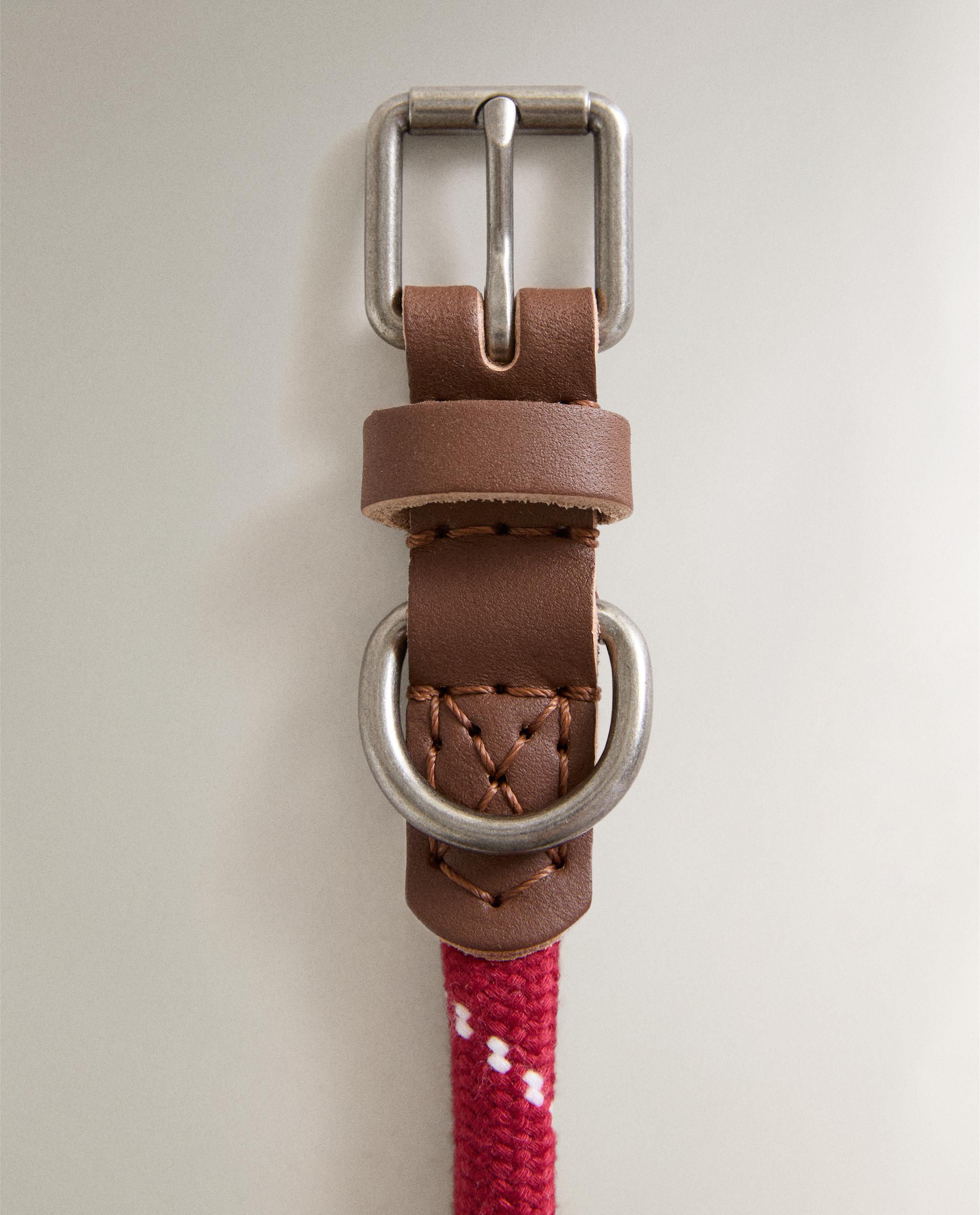 LEATHER AND ROPE PET COLLAR product thumbnail 7