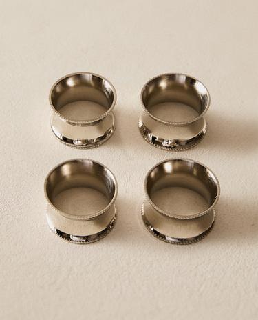 ROUND STEEL NAPKIN RING PACK (PACK OF 4)