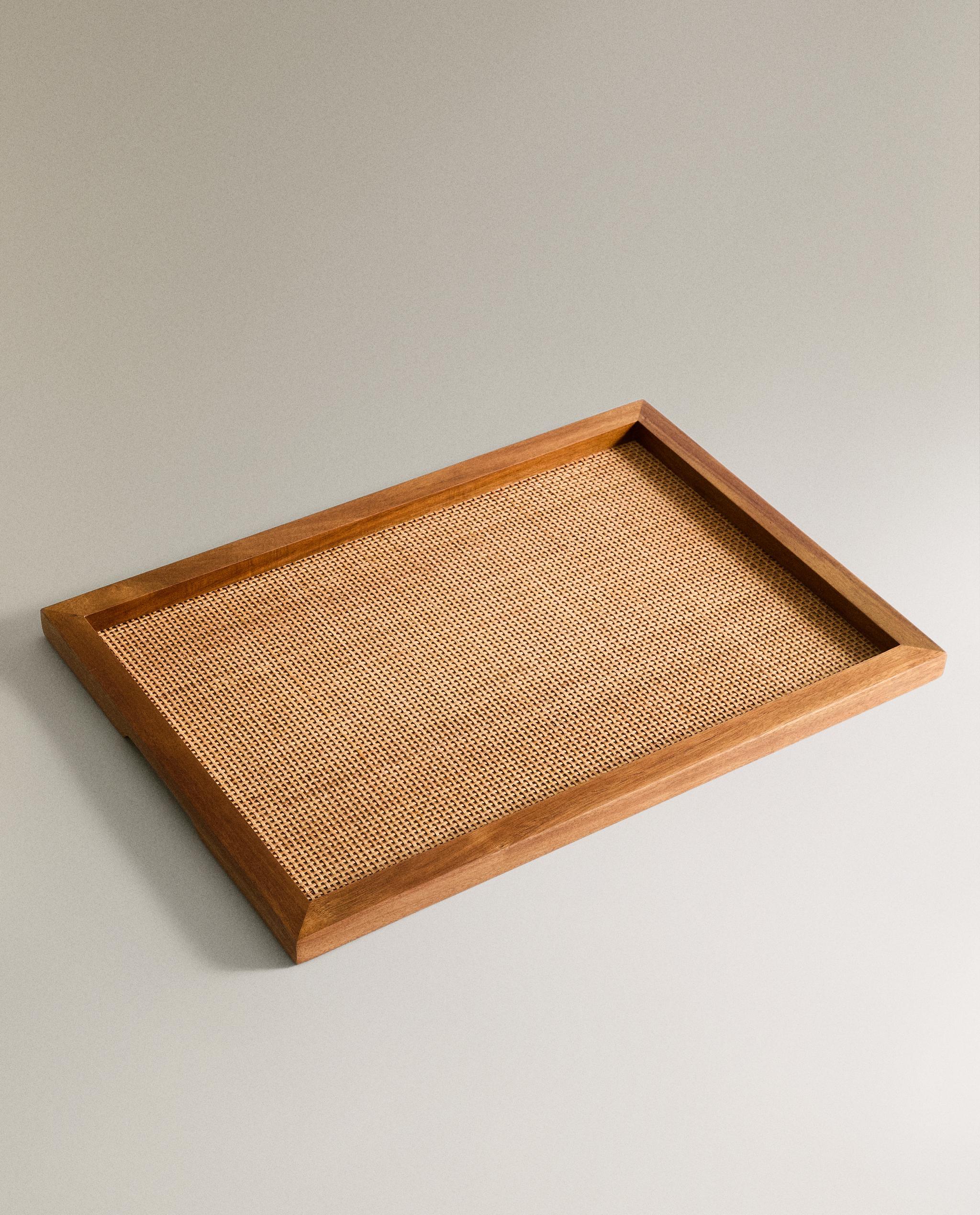 WOOD RATTAN TRAY - Thumbnail 2