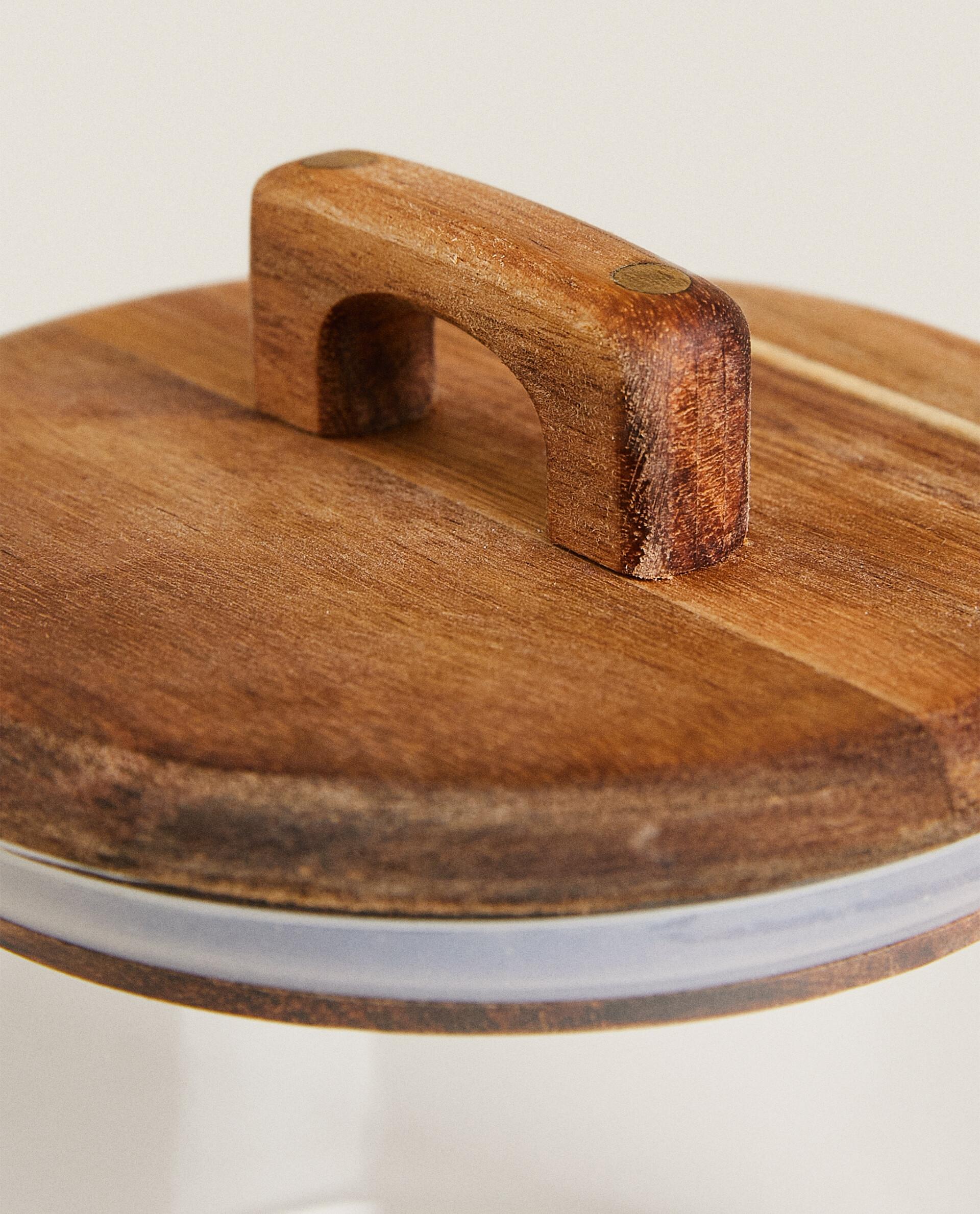 BOROSILICATE GLASS AND WOOD STORAGE JAR product thumbnail 6