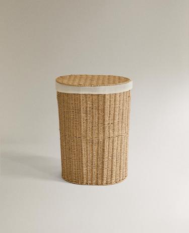 FABRIC-LINED LAUNDRY HAMPER