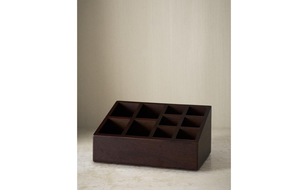 SMALL WOODEN MAKEUP ORGANISER BOX SMALL WOODEN MAKEUP ORGANISER BOX