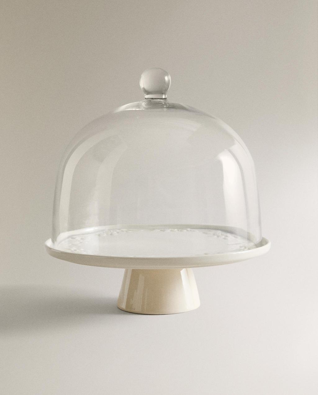 TORTEIRA FLORES COM CÚPULA DE VIDRO