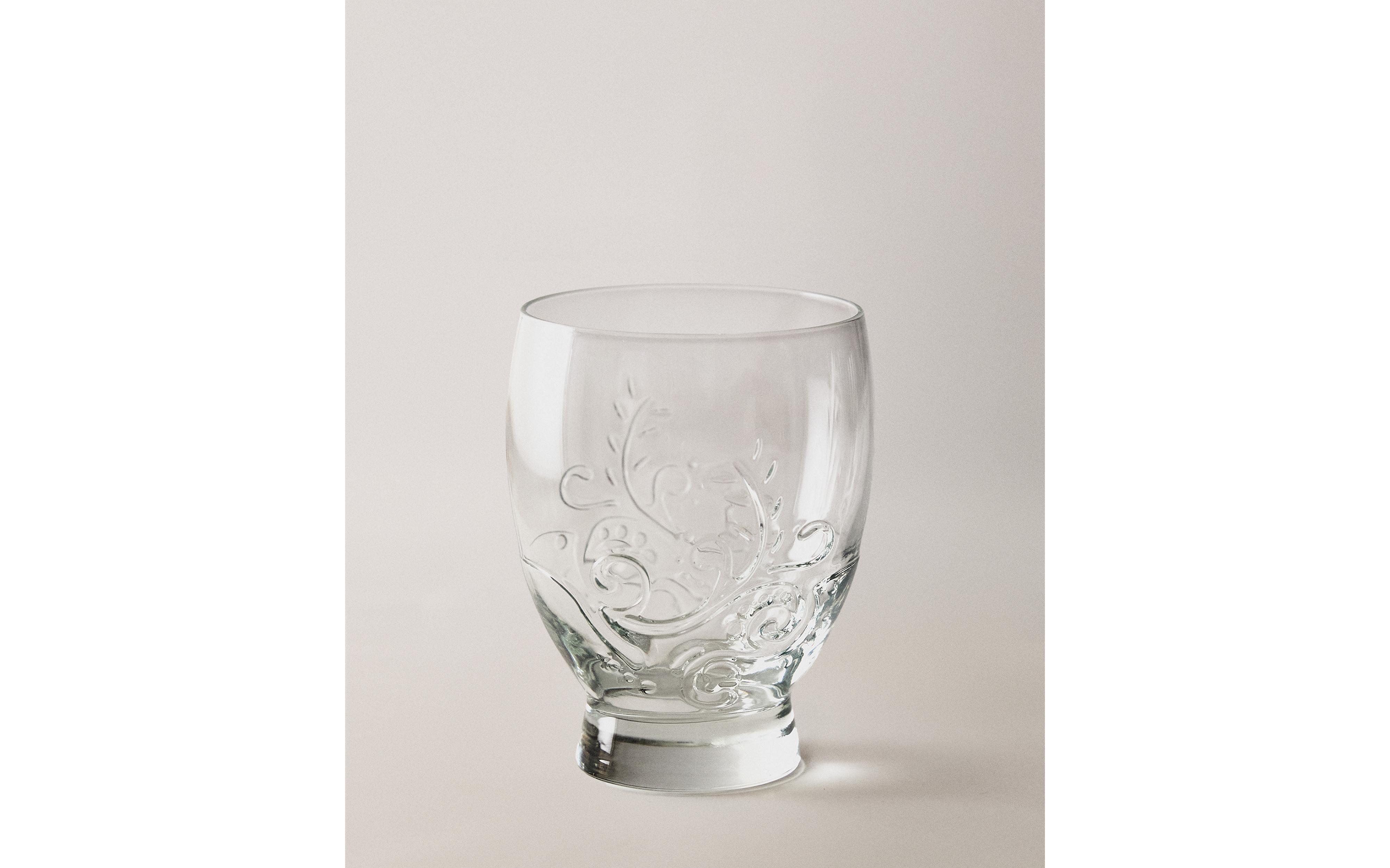 RAISED FLORAL DESIGN GLASS TUMBLER product thumbnail 6