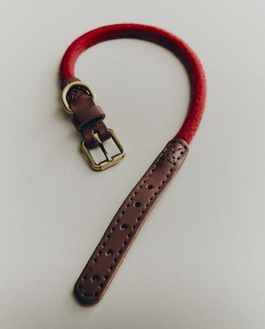COLAR DE CORDA DE COURO PARA CÃES