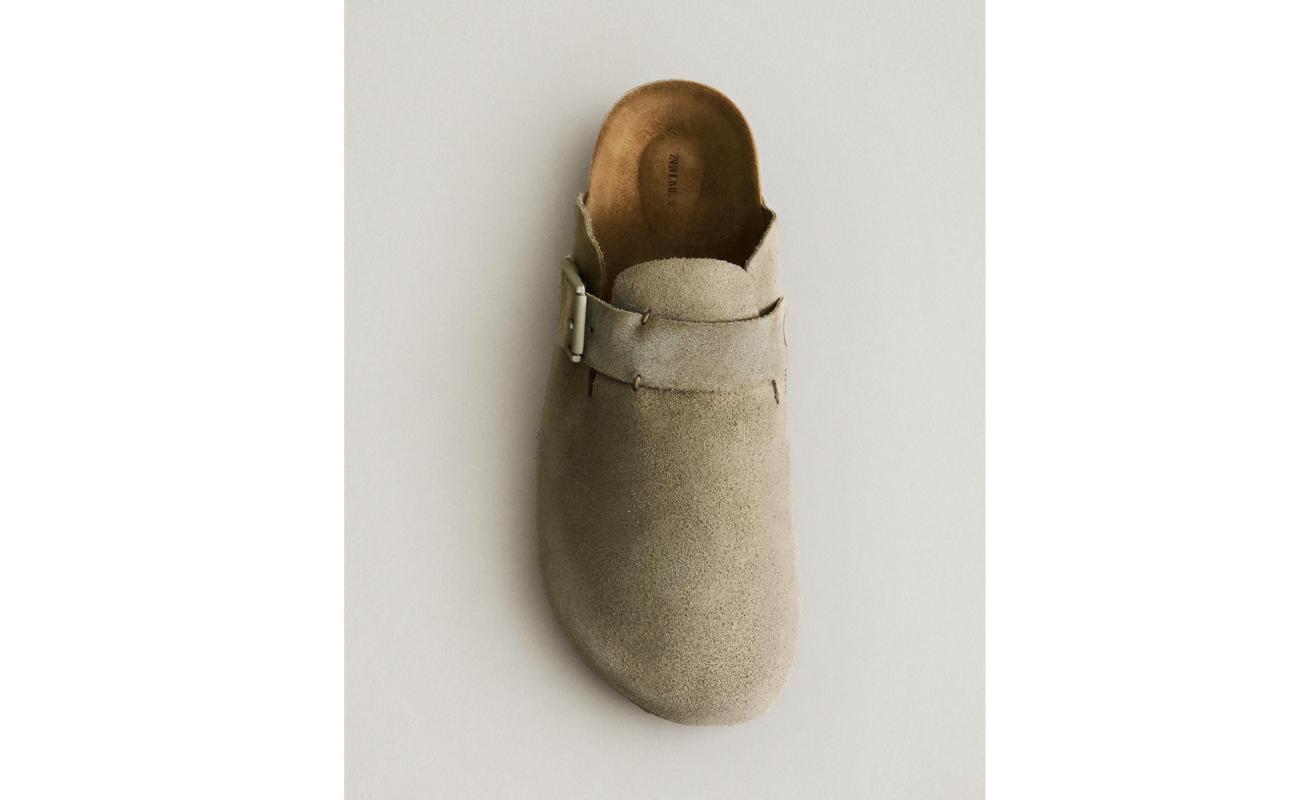 LEATHER CLOGS WITH BUCKLE AND TOPSTITCHING DETAIL product thumbnail 18