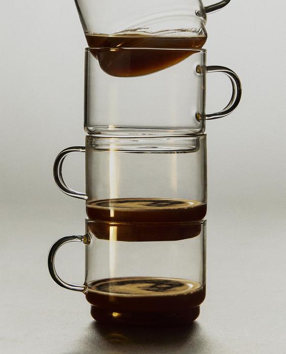 BOROSILICATE GLASS CUP TOWER (SET OF 4)