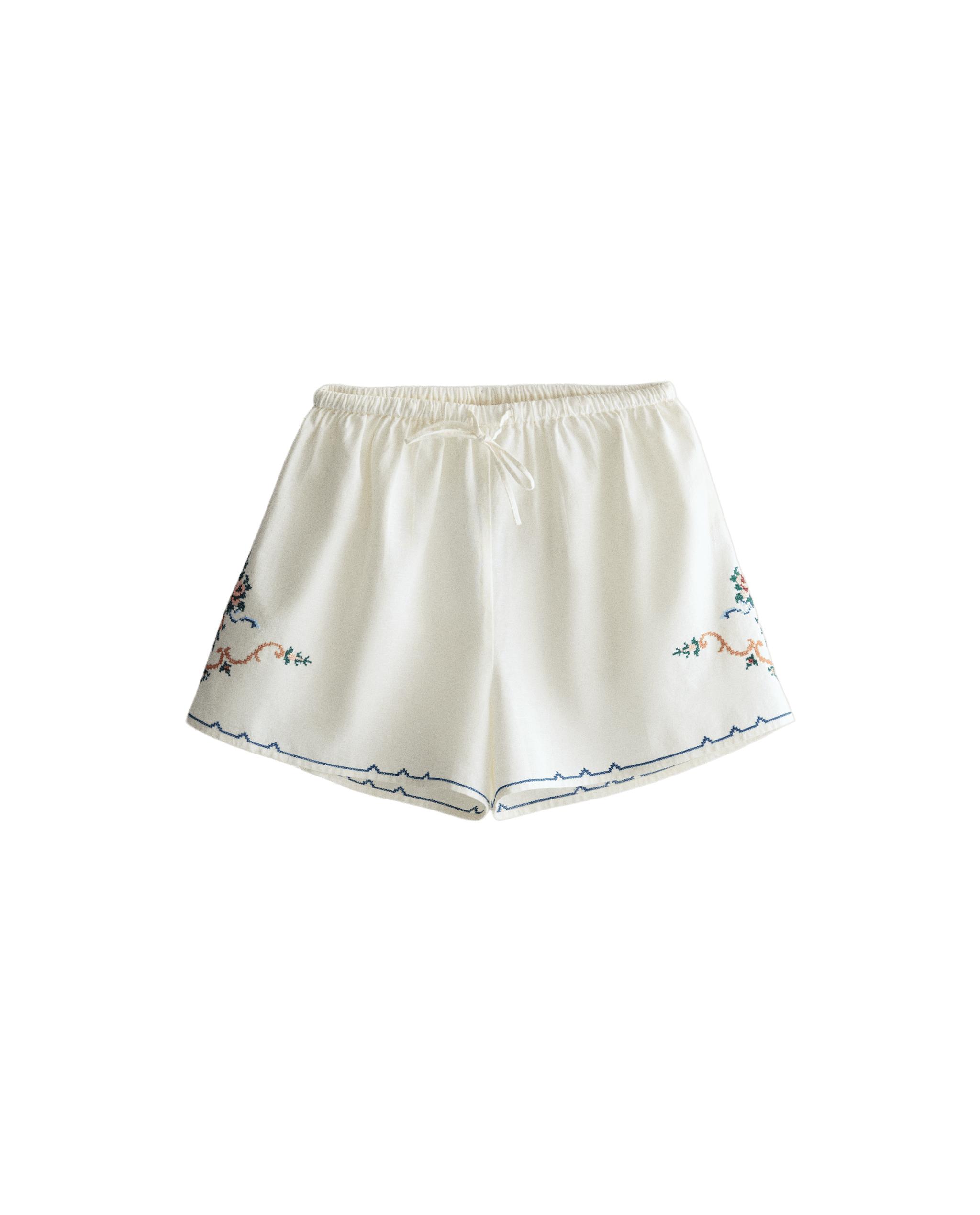 EMBROIDERED COTTON LINEN SHORTS product thumbnail 7