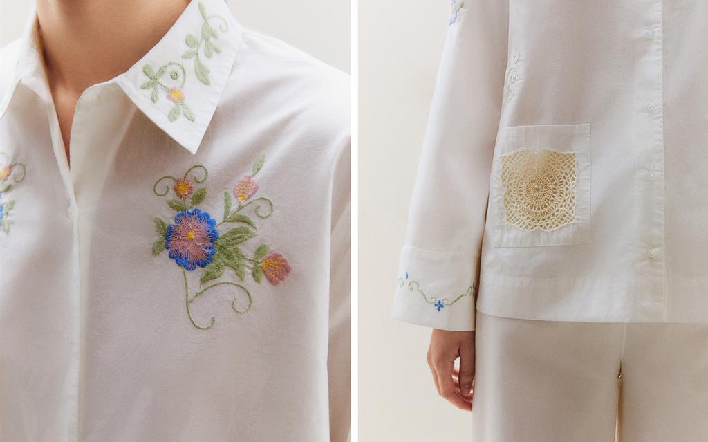 EMBROIDERED CROCHET SHIRT