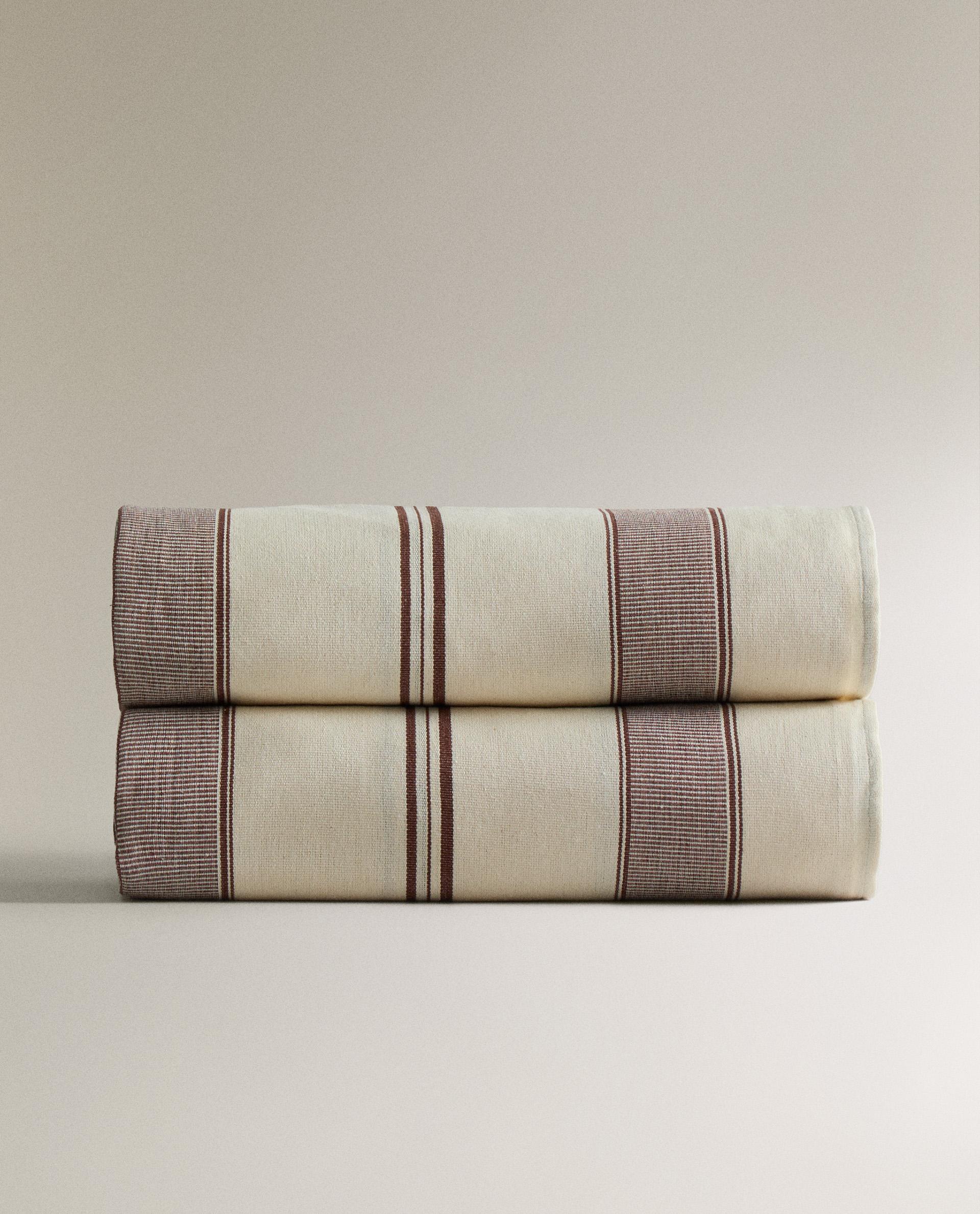 STRIPED COTTON BLANKET X TENSIRA