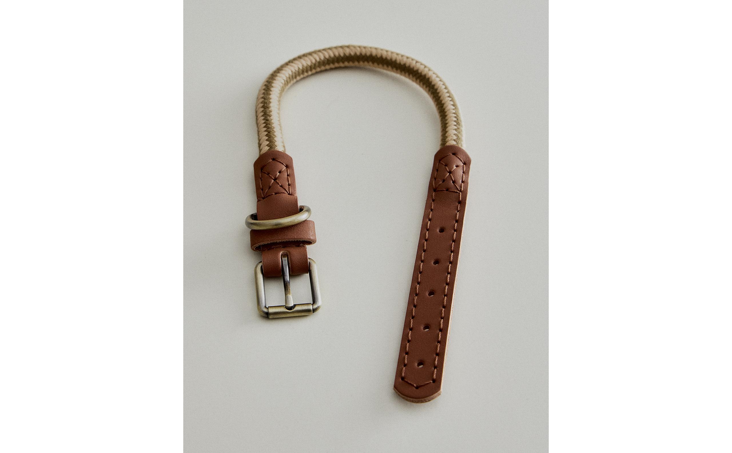 LEATHER AND ROPE DOG COLLAR product thumbnail 2