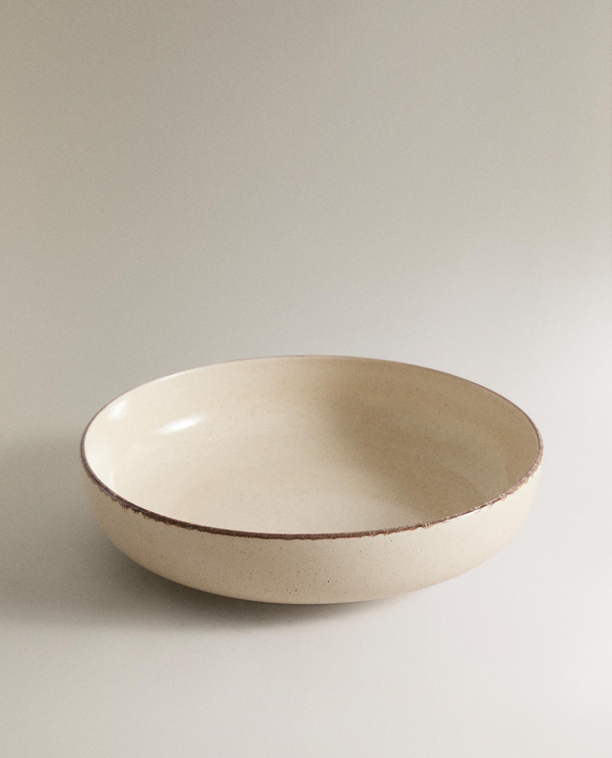 STONEWARE SOUP PLATE WITH ANTIQUE FINISH RIM product thumbnail 4