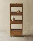 Acacia Wood Storage Unit with Wheels - Versatile & Mobile