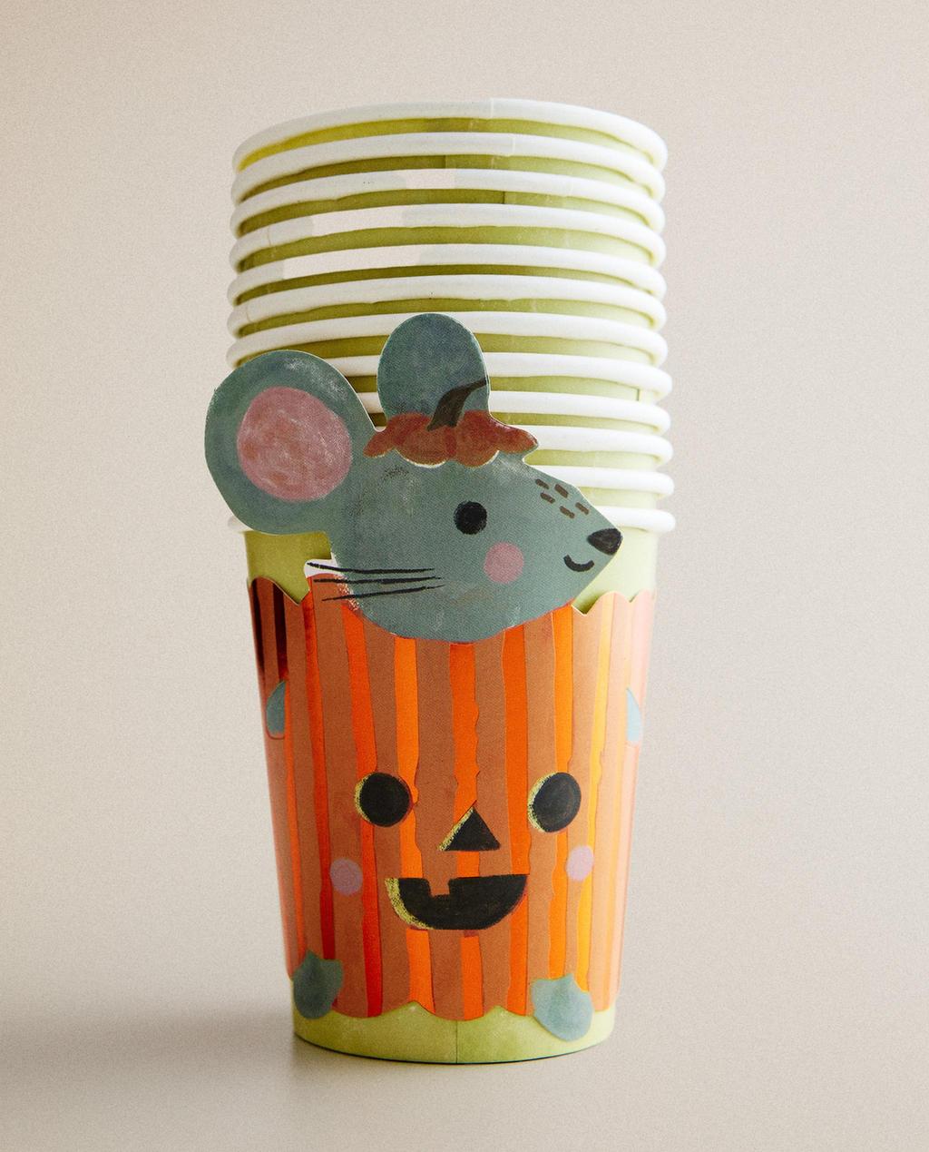 Zara Home Uşaqlar üçün Halloween balqabaqlı kağız stəkan və qolçaq dəsti (12 ədəd)