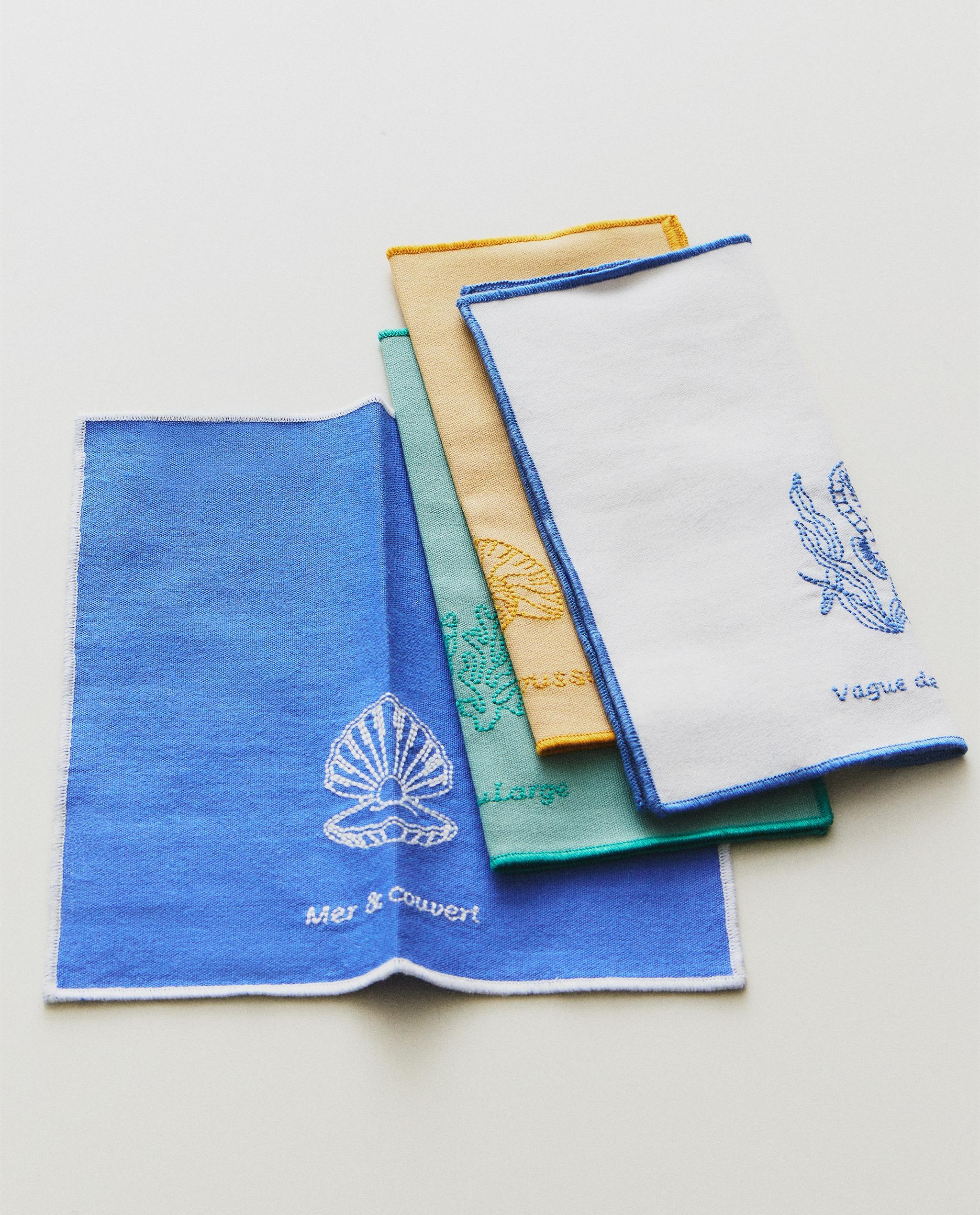 PACK OF EMBROIDERED MARINE COCKTAIL NAPKINS (PACK OF 4) product thumbnail 9