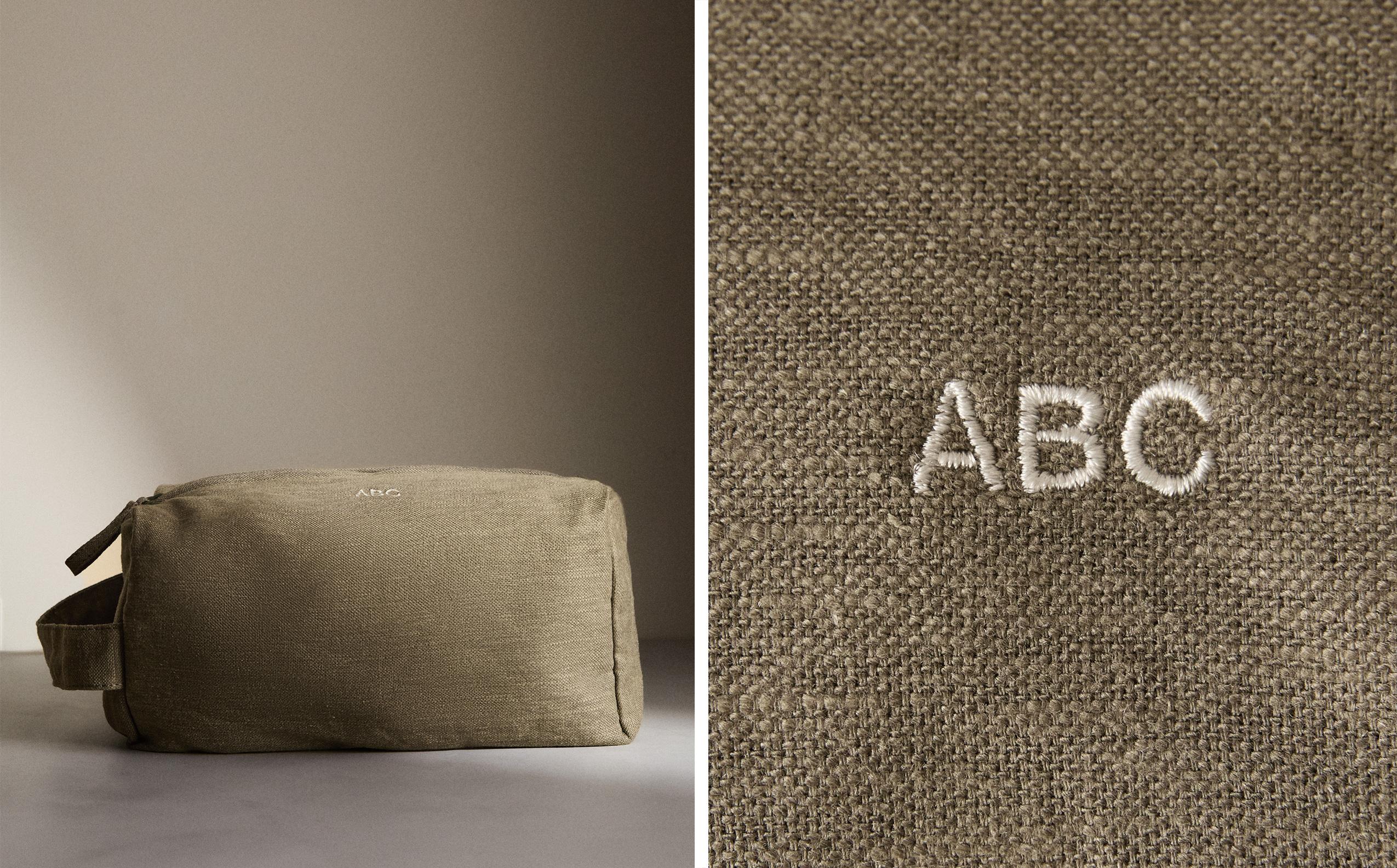 MEDIUM LINEN TOILETRY BAG