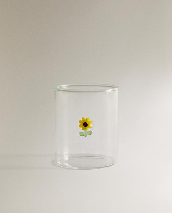 SUNFLOWER BOROSILICATE TUMBLER