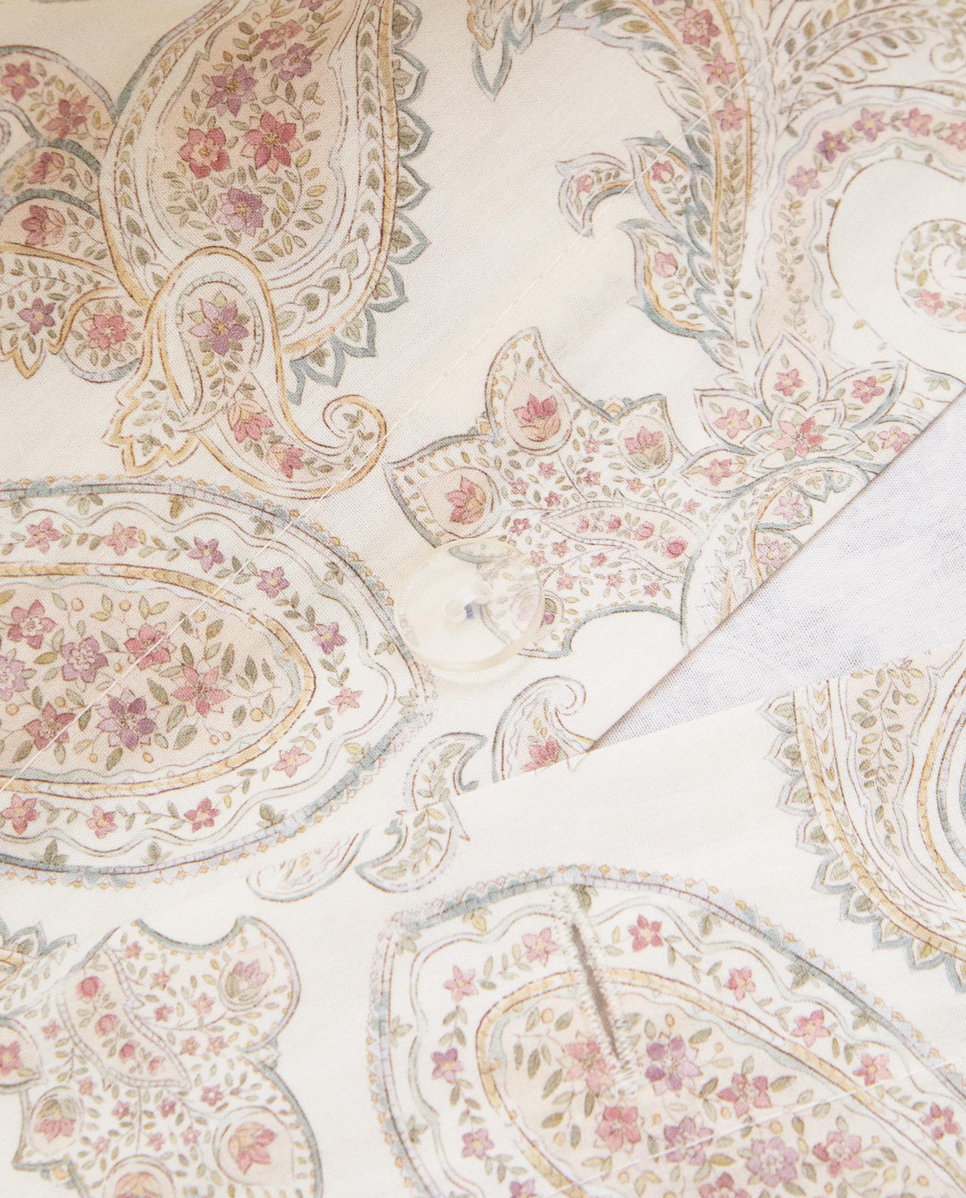 ザラホーム ペイズリープリント デュべカバー グレー ダブル 220 x 220