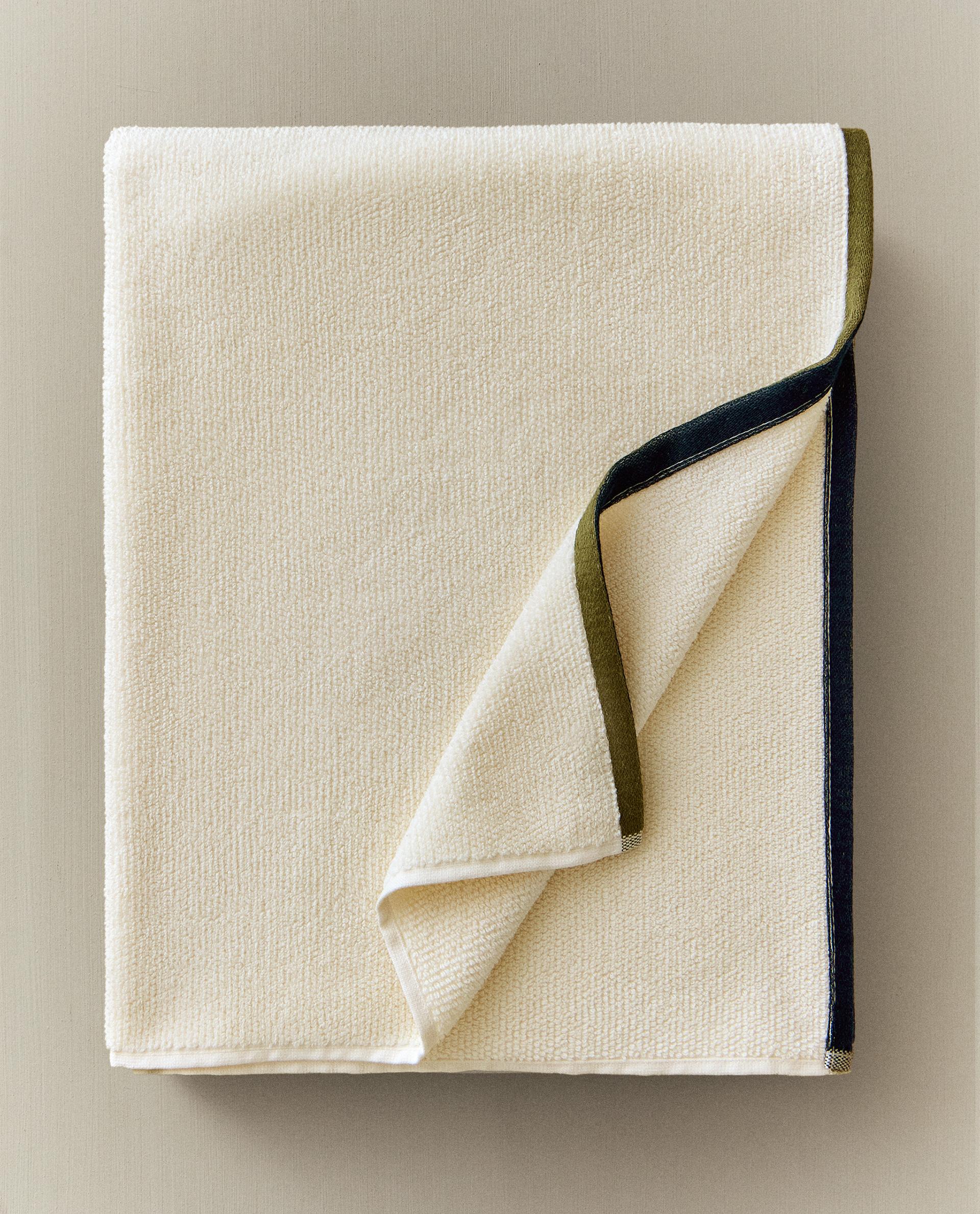 DUBBELZIJDIGE RIJSTSTEEK BADHANDDOEK MET SIERRAND DUBBELZIJDIGE RIJSTSTEEK BADHANDDOEK MET SIERRAND