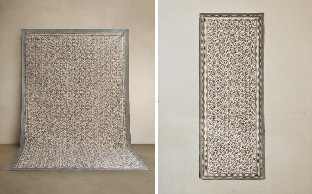 FLORAL BLOCK PRINT RUG FLORAL BLOCK PRINT RUG