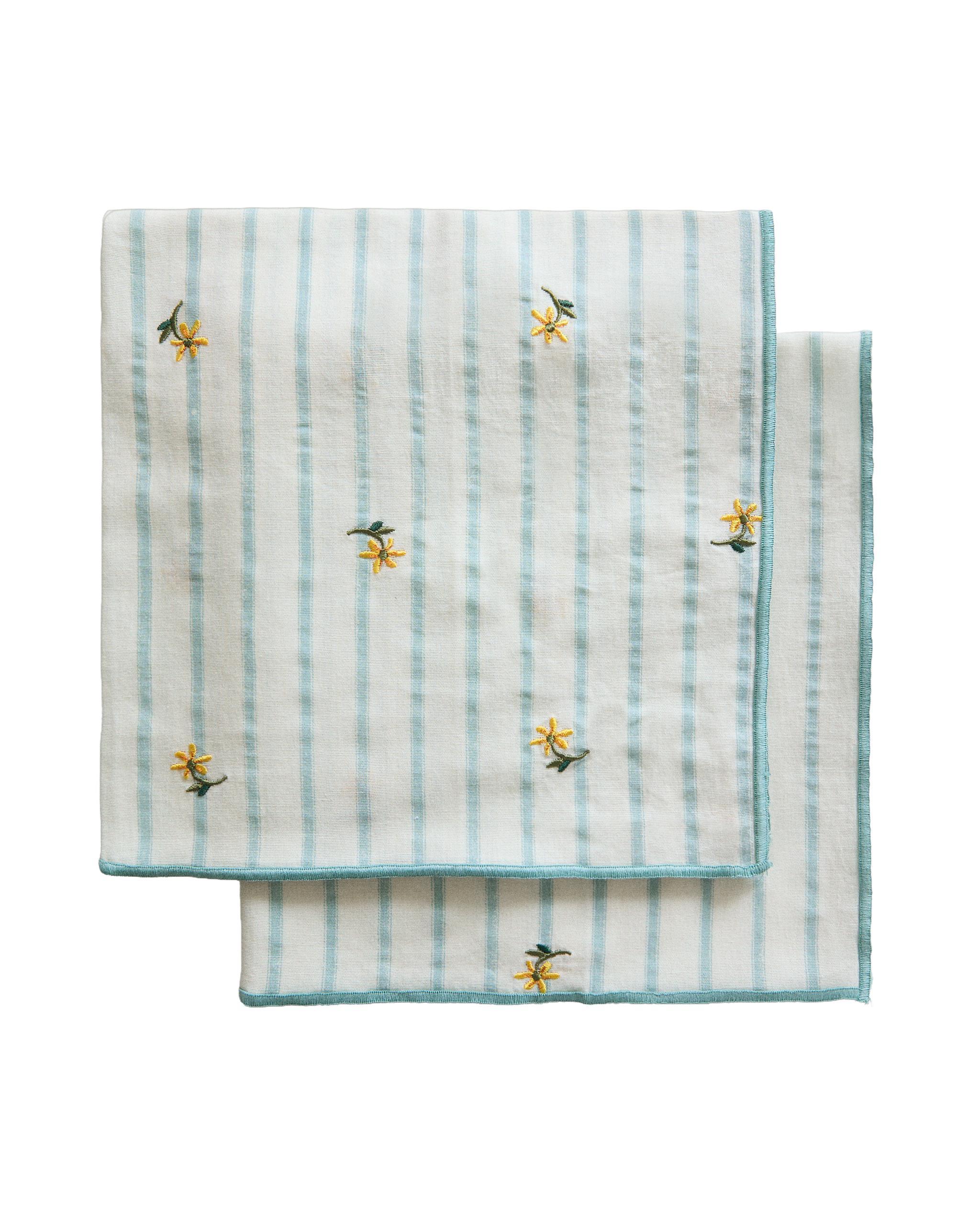 PACK OF STRIPED NAPKINS WITH FLORAL EMBROIDERY (PACK OF 2) product thumbnail 7