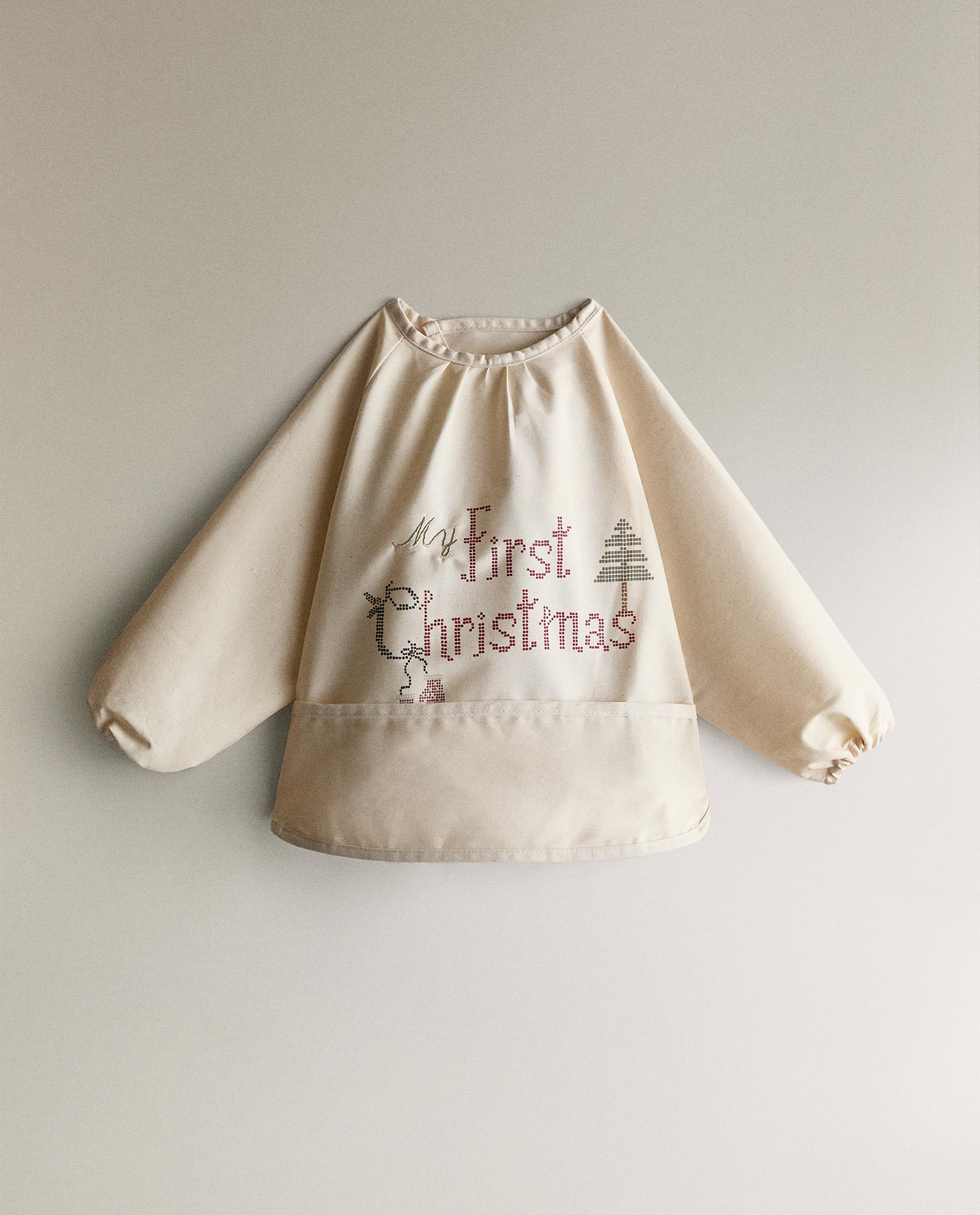 CHILDREN’S CHRISTMAS EMBROIDERED COTTON APRON