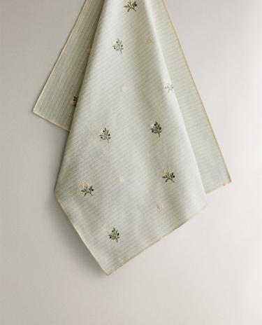 EMBROIDERED COTTON KITCHEN TOWEL
