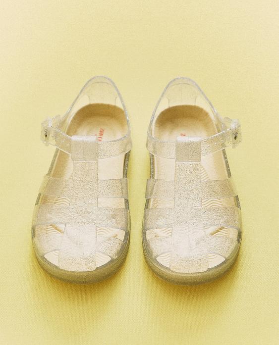 KIDS' GLITTER CAGE SANDALS