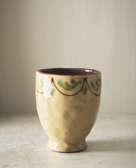 PORTA-ESCOVA DE DENTES DE CERÂMICA PINTADA