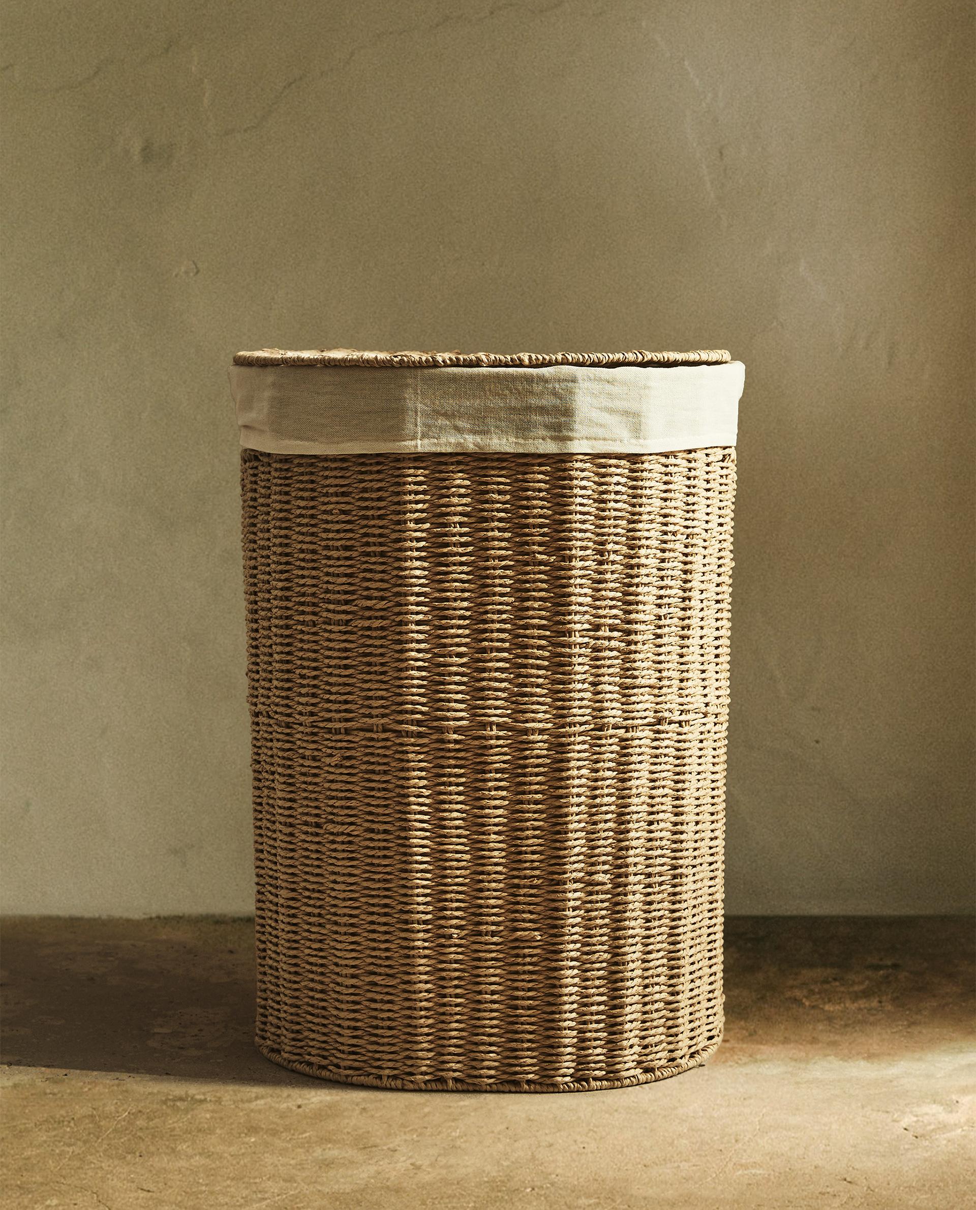 PANIER À LINGE AVEC TISSU INTÉRIEUR