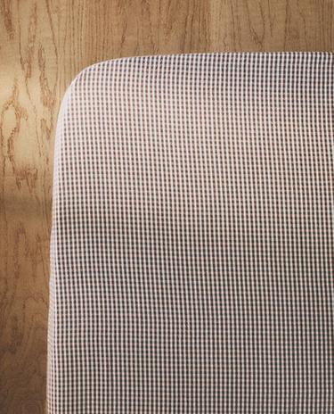 KIDS' DYED THREAD CHECK FITTED SHEET