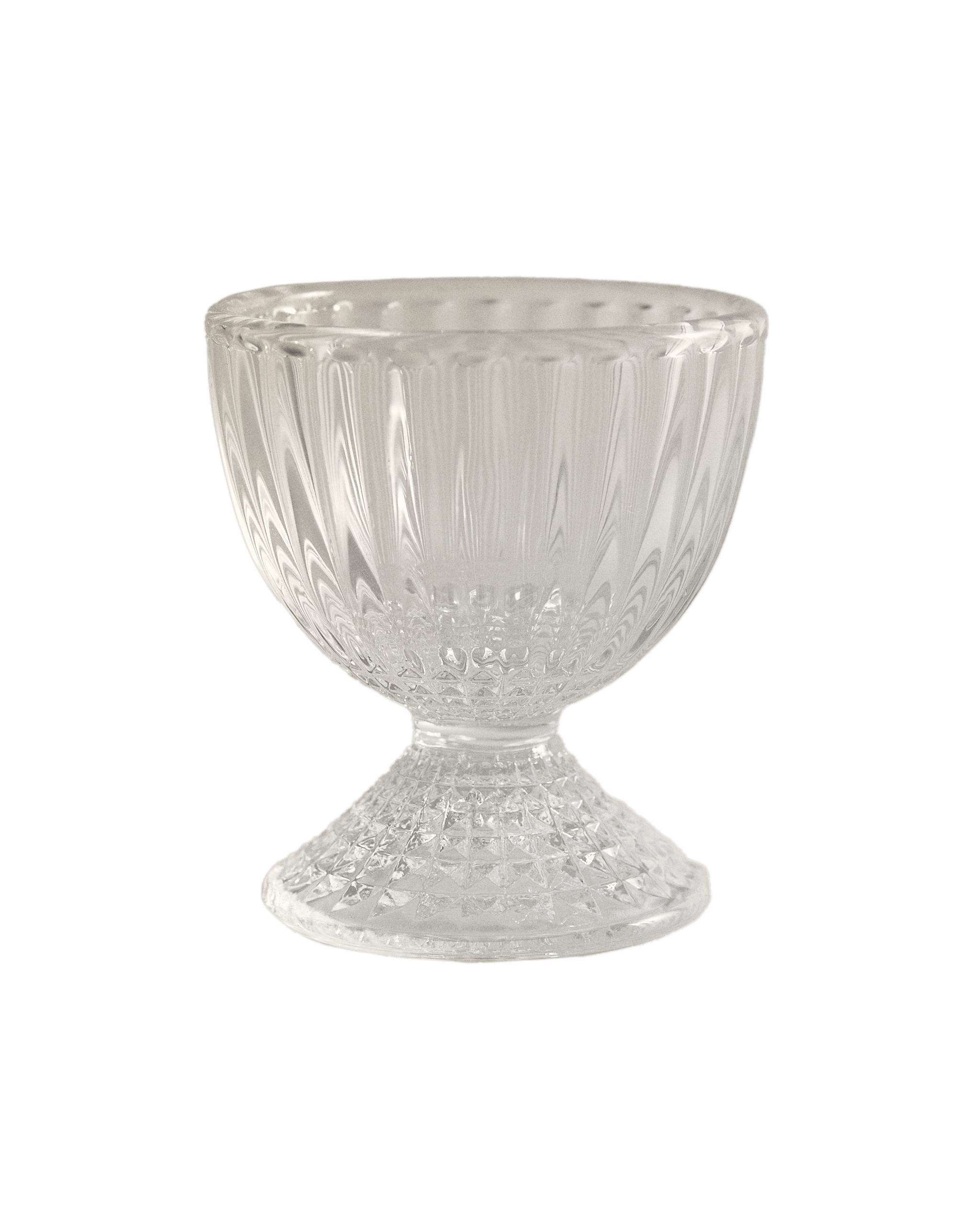 GLASS EGG CUP WITH RAISED GEOMETRIC DESIGN product thumbnail 5