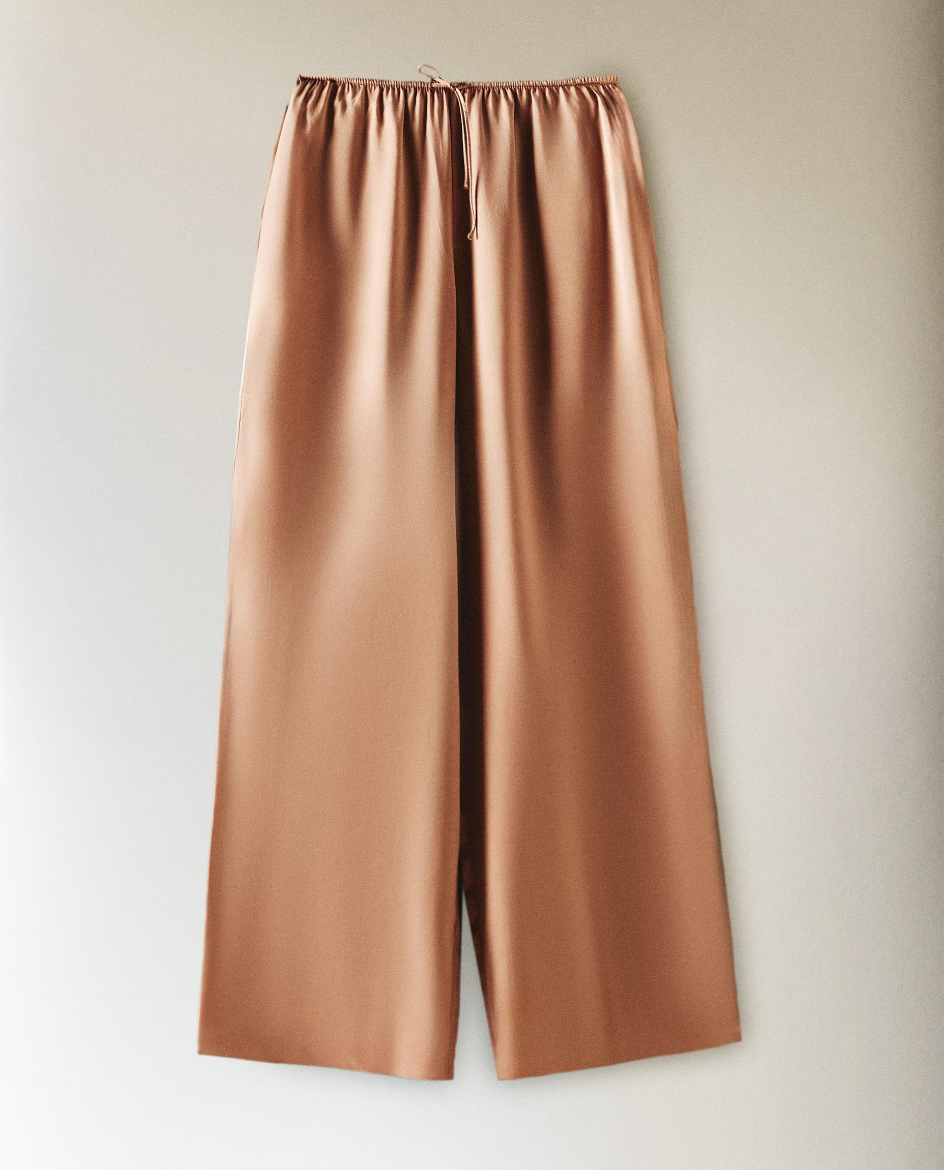 ☆ドイツ発*ZARA*新作*シルクイージーパンツ/BEIGE☆ ベージュ系 ZARA(ザラ) パンツ(レディース) - 海外通販のBUYMA