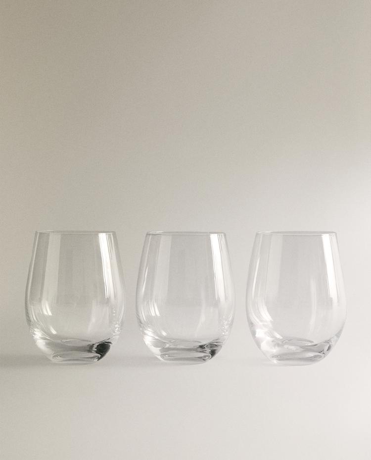 PACK VASOS VIDRIO REDONDEADOS (PACK DE 3)