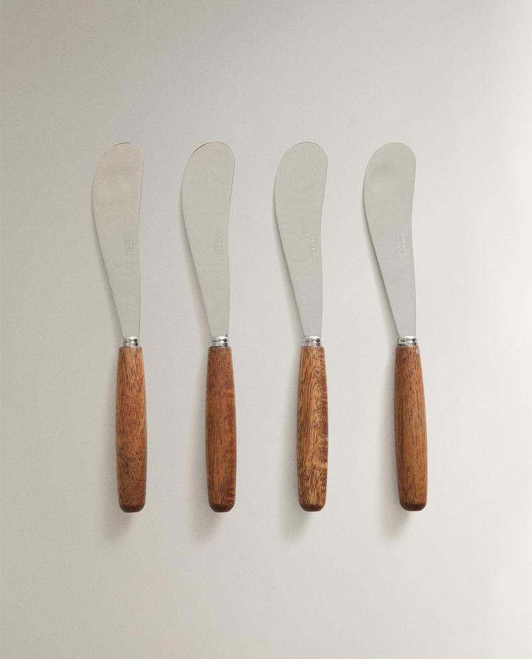 SMØRKNIVE I TRÆ (PAKKE MED 4)