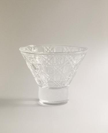 COUPE À DESSERT EN VERRE RELIEF