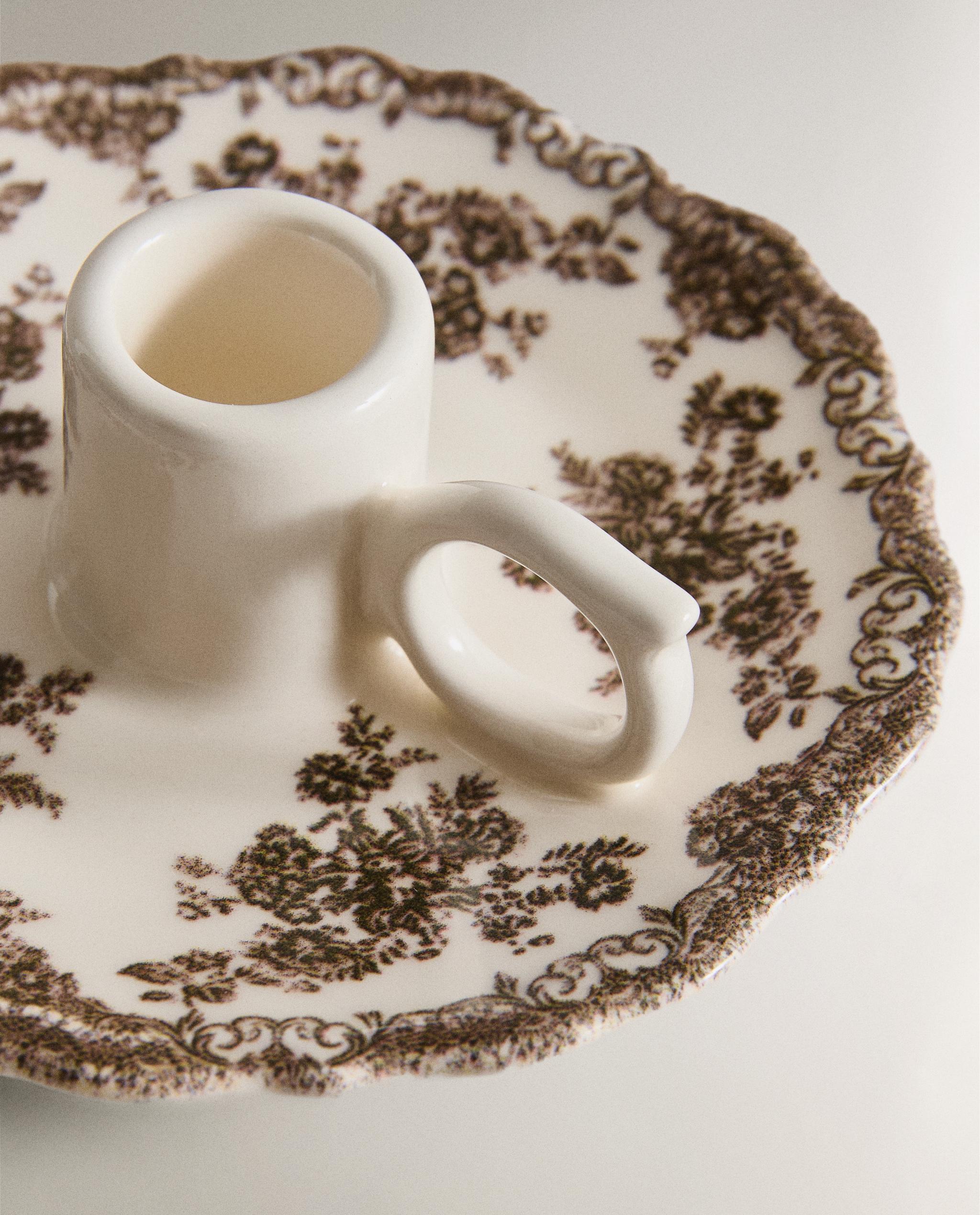 FLORAL EARTHENWARE CANDLESTICK product thumbnail 14