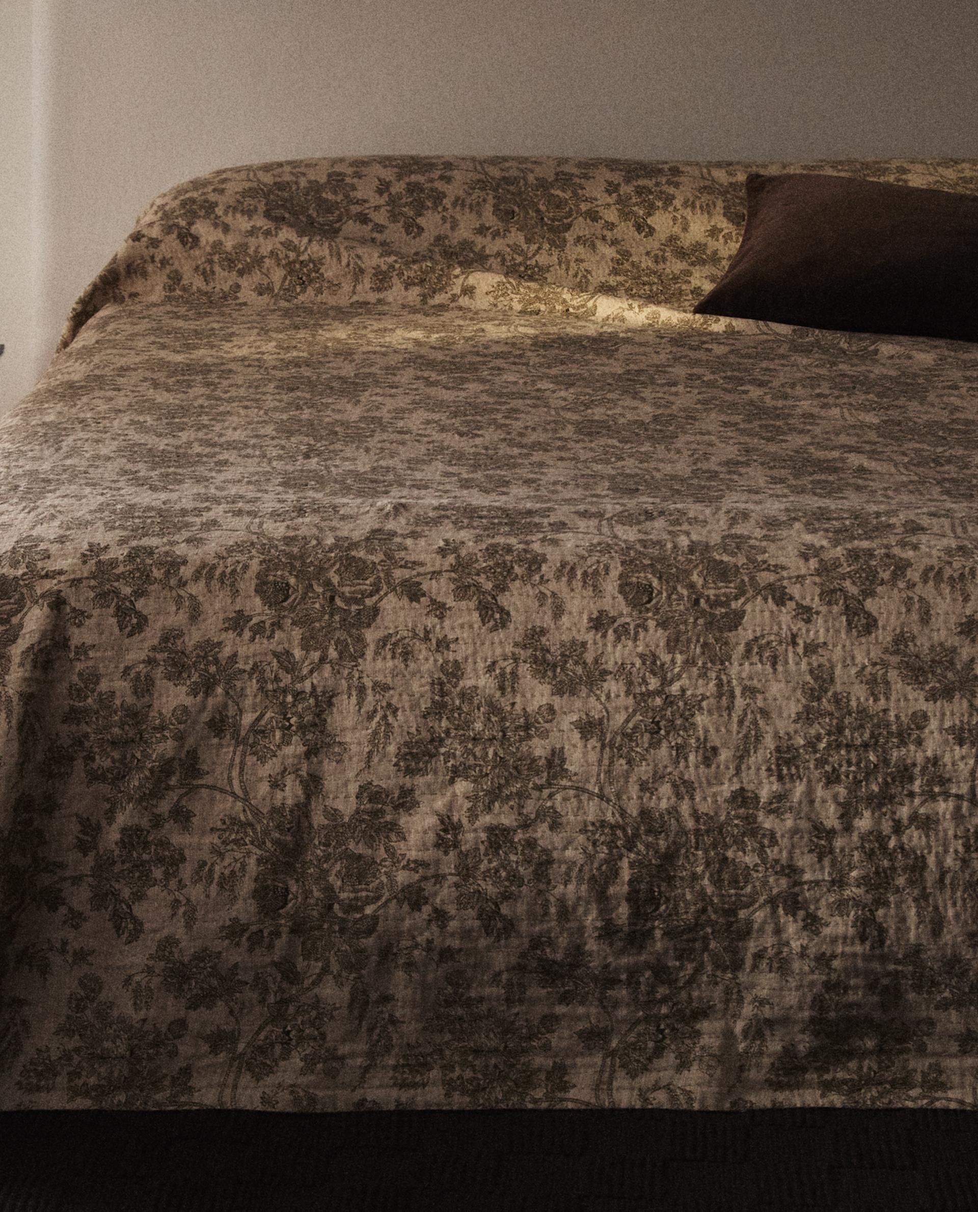 ZARA  ベッドカバー フローラル コットンリネン ベッドカバー | Zara Home 日本/Japan