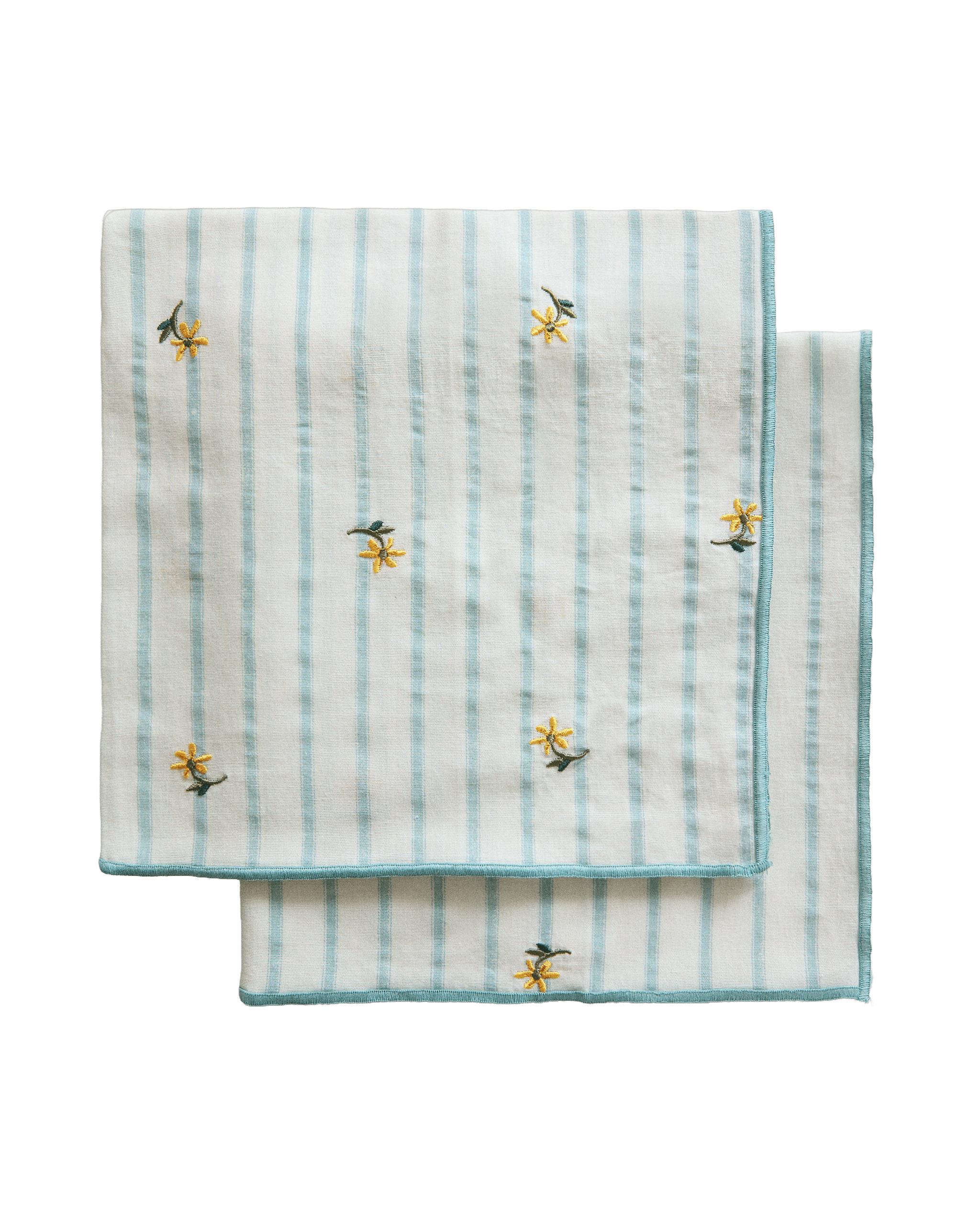 PACK OF STRIPED NAPKINS WITH FLORAL EMBROIDERY (PACK OF 2) product thumbnail 6