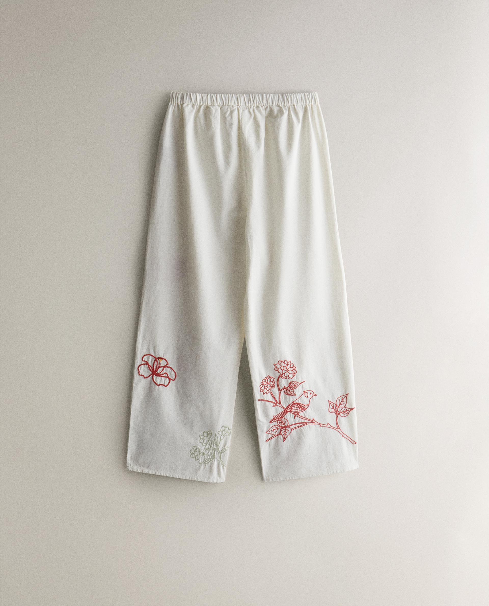 EMBROIDERED COTTON PANTS | Zara Home United States of America