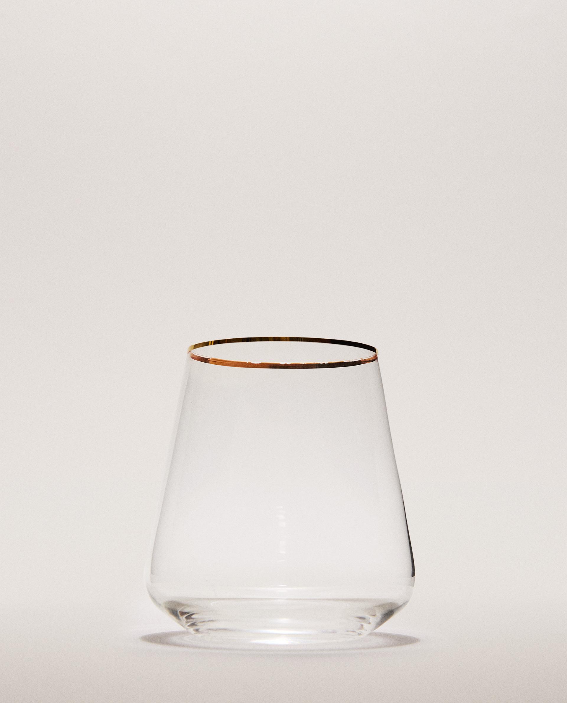 BOHEMIA CRYSTAL TUMBLER WITH GOLD RIM BOHEMIA CRYSTAL TUMBLER WITH GOLD RIM