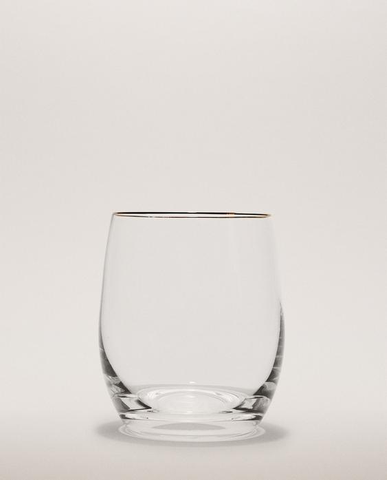 SILVER RIM CRYSTALLINE TUMBLER