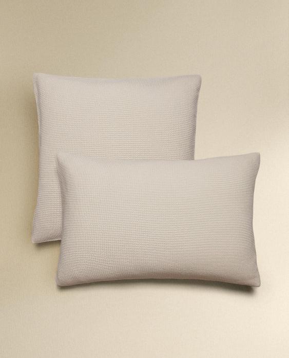 MINI WAFFLE-KNIT COTTON PILLOWCASE