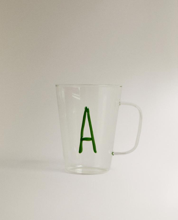 BOROSILICATE MUG WITH INITIAL A