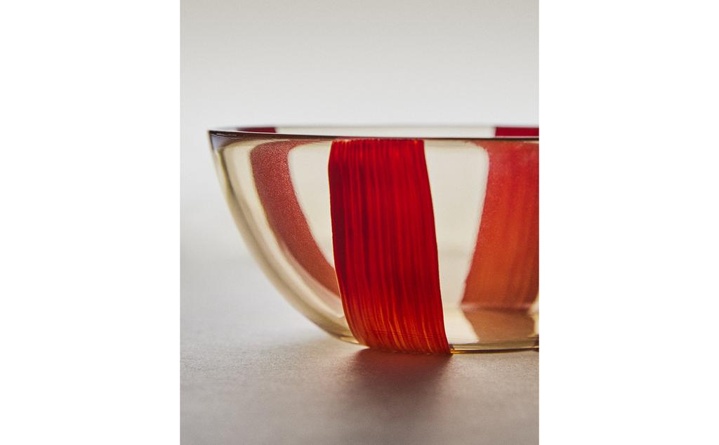 BOL EN VERRE À RAYURES