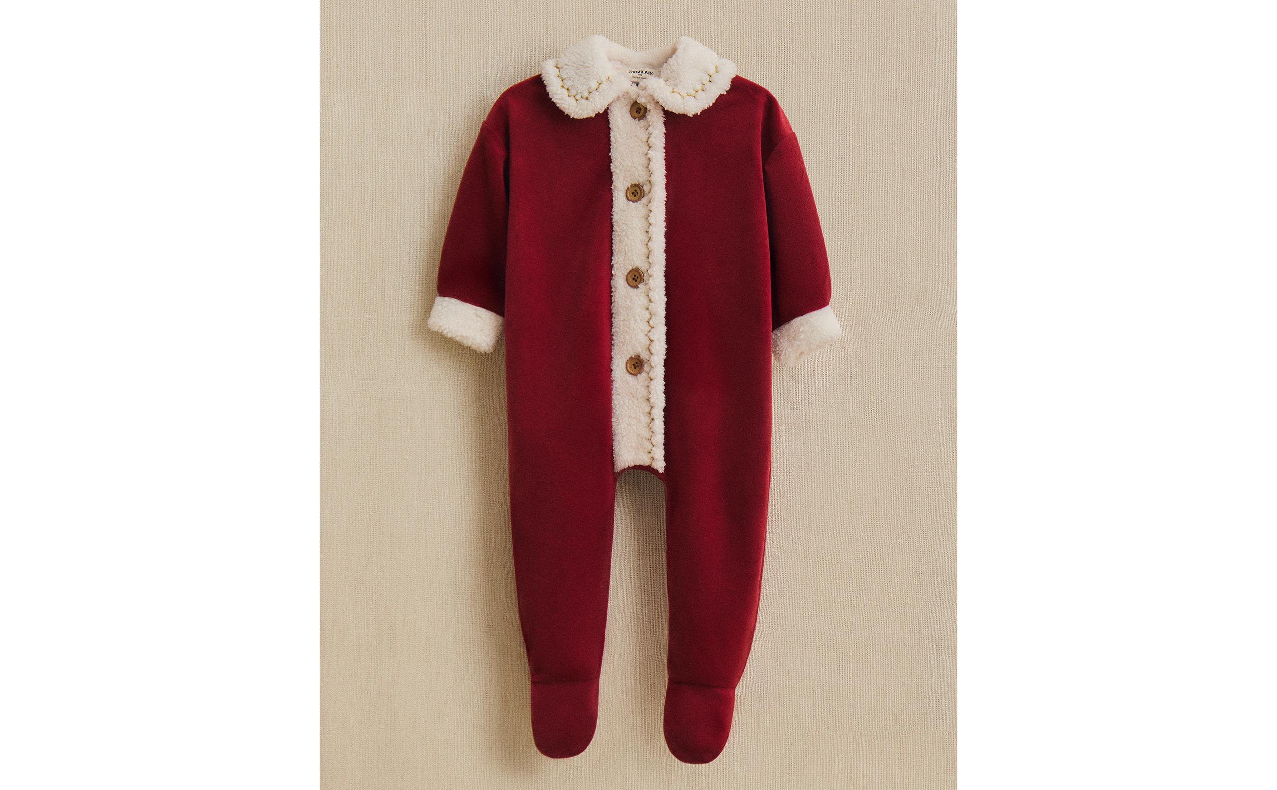 COSTUME NEONATO PAGLIACCETTO BABBO NATALE NATALE Zara Home Italia
