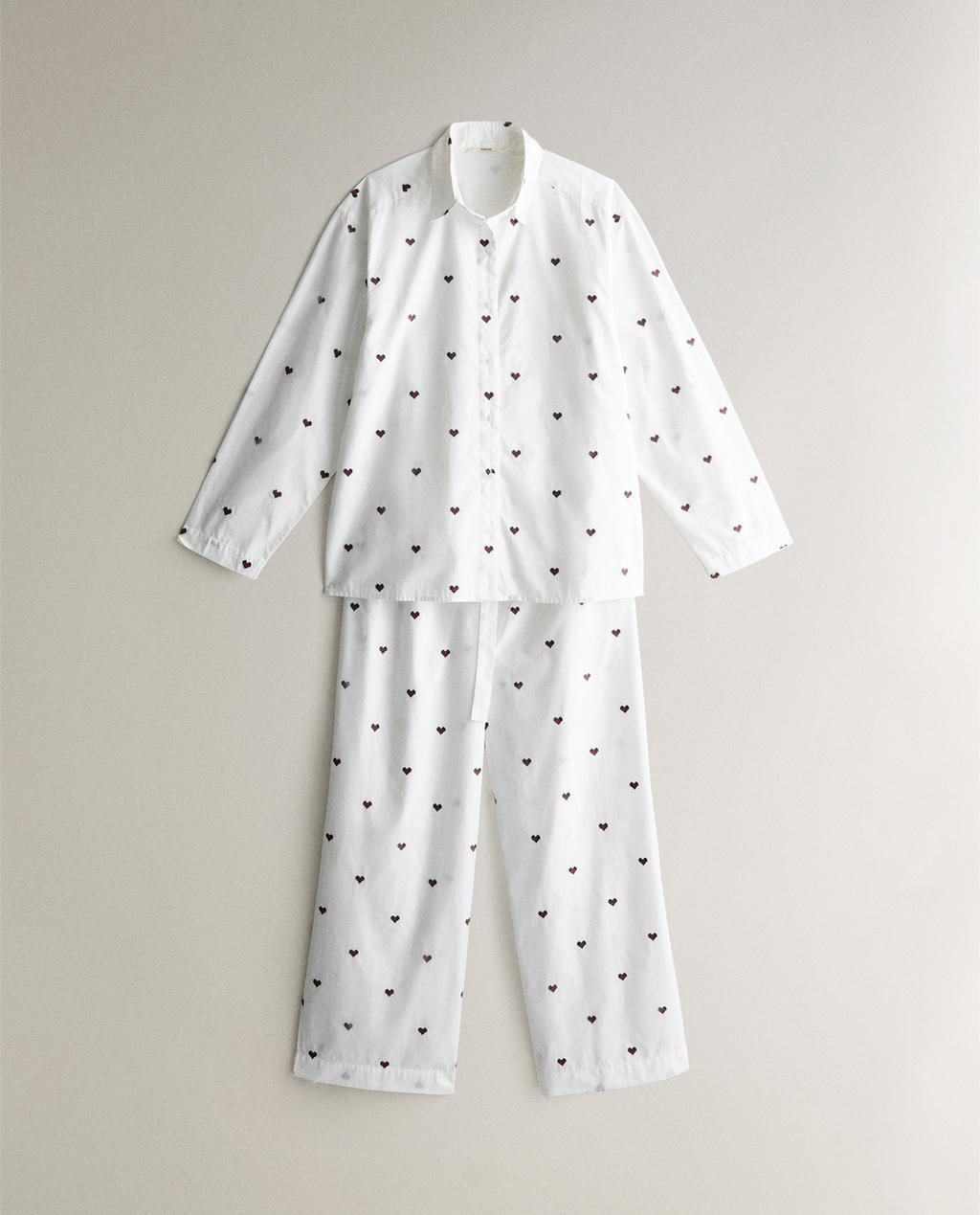 COTTON CHRISTMAS PYJAMA BOTTOMS WITH HEARTS