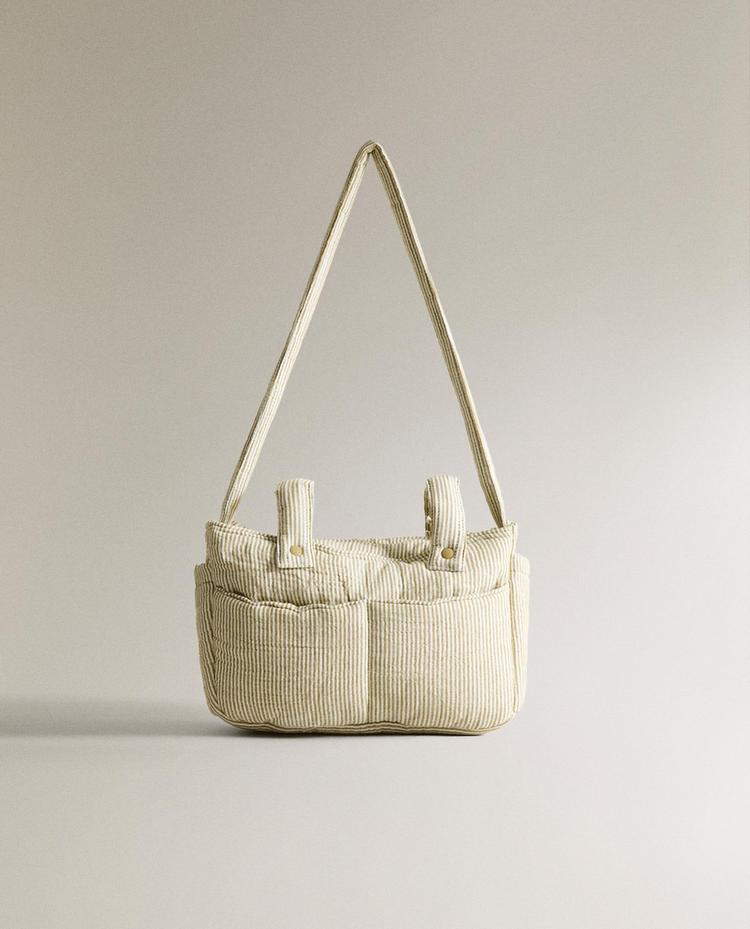 STRIPED MUSLIN MATERNITY PUSHCHAIR BASKET STRIPED MUSLIN MATERNITY PUSHCHAIR BASKET